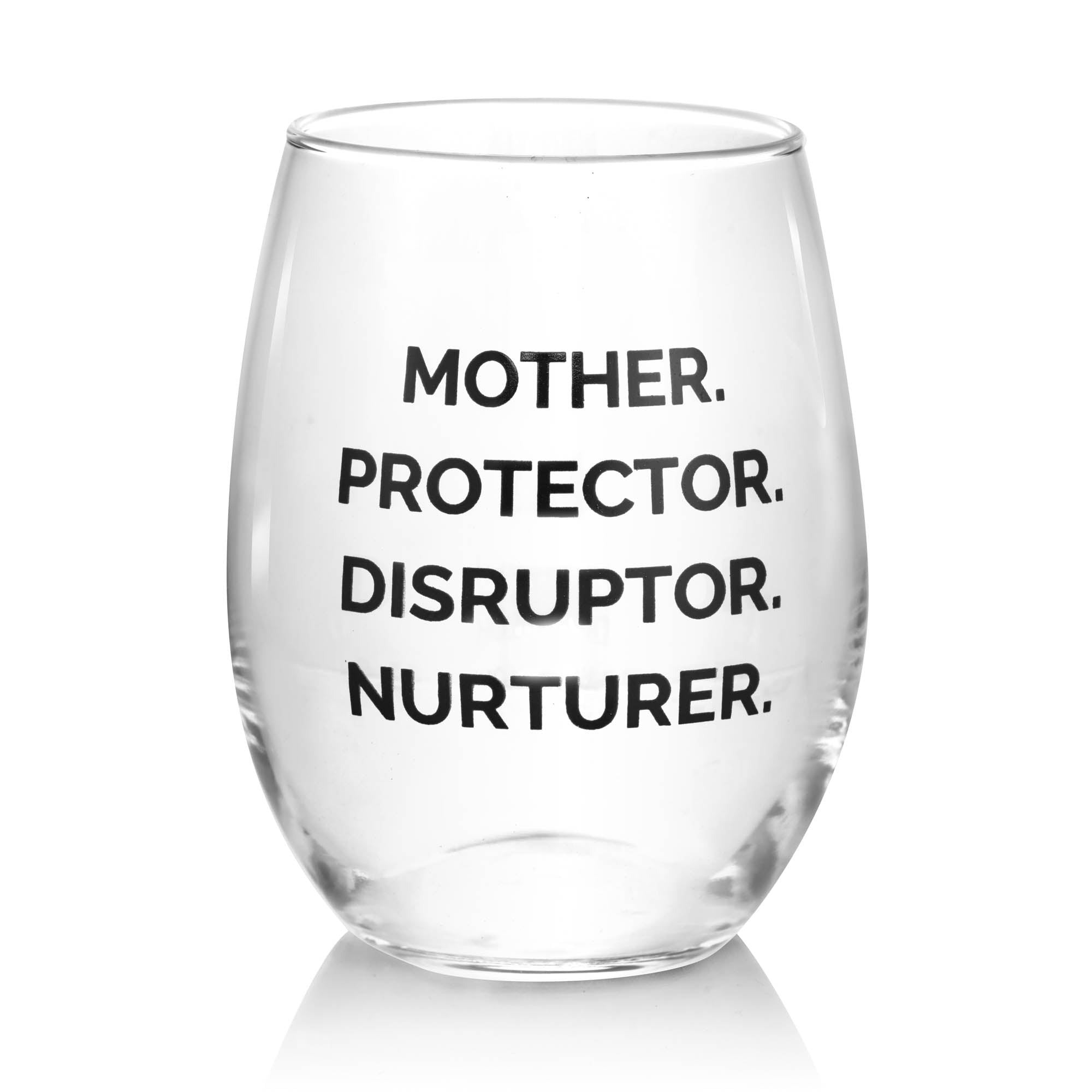 NOUNS TELL OUR STORY STEMLESS WINE GLASS - The REBEL Tribe - accessories, outwear, stem less glass. wine glass, genuine, nouns, statement nouns, motherhood, mother's special. transparent, perfect gift, protective