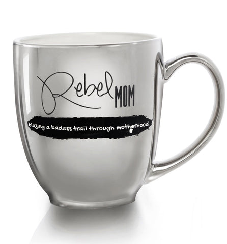 REBEL MOM LUXE BISTRO COFFEE MUG -  The REBEL Tribe - mug, white, mothers, durable, ceramic mug, coffee, composite, glossy, microwave safe, dishwasher safe, tea mug