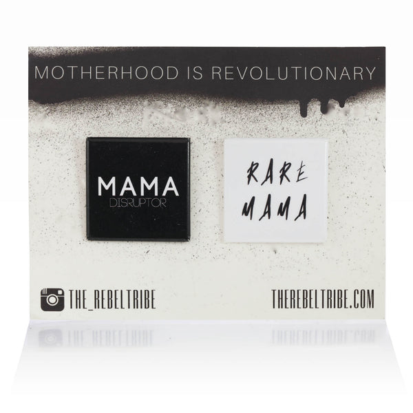 MOTHERHOOD SQUARE PIN BADGE PACK - The REBEL Tribe - card, gift card, motherhood, mother's special, motherhood is revolutionary, rare, mother's day, perfect gift